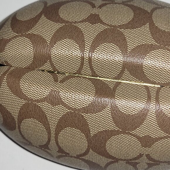 Coach Tan Khaki Signature Eyeglass Glasses Case Hard Clamshell 6 1/2 x 3 1/4 x 3 - Picture 5 of 5